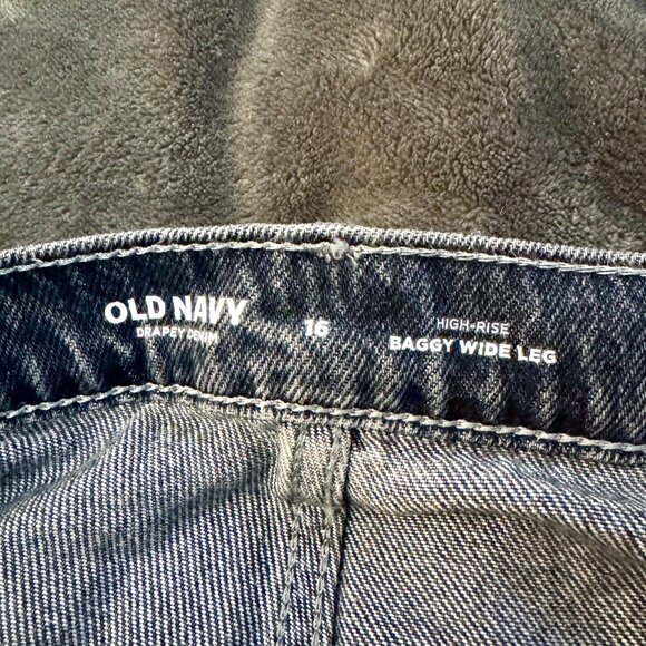 NWOT Old Navy Drapey High-Waisted Baggy Wide-Leg Jeans 16 - Picture 4 of 6